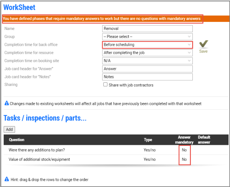 Example annotated worksheet from a how to piece of content.